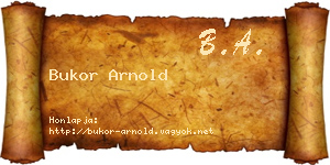 Bukor Arnold névjegykártya